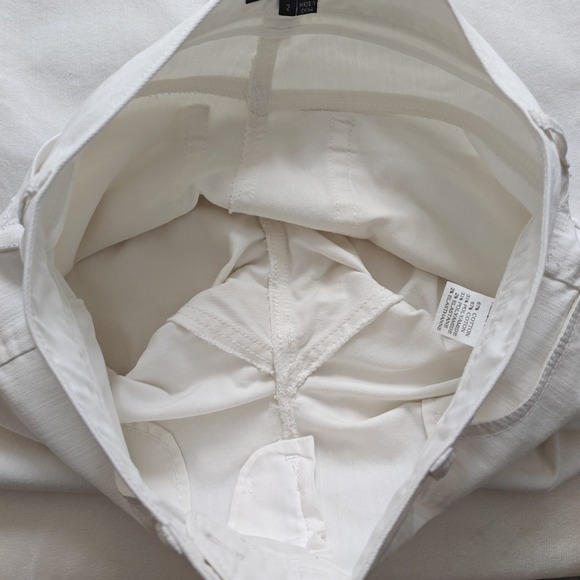 Theory Sz 2 Off White Grace Connecticut Denim Jeans Straight Leg Low Rise Cotton - Picture 7 of 7